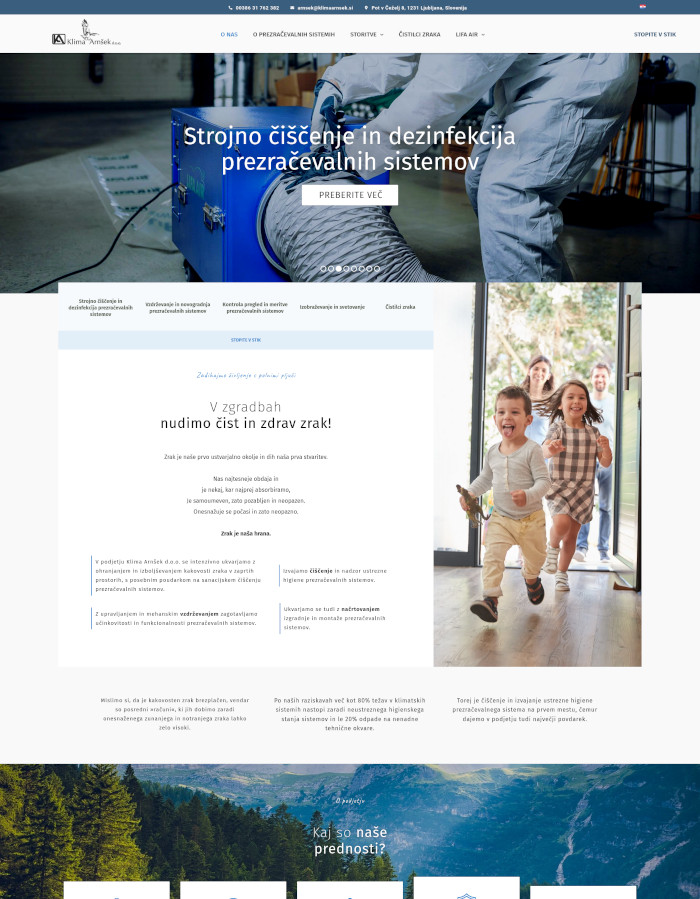 Klima Arnšek d.o.o. website preview