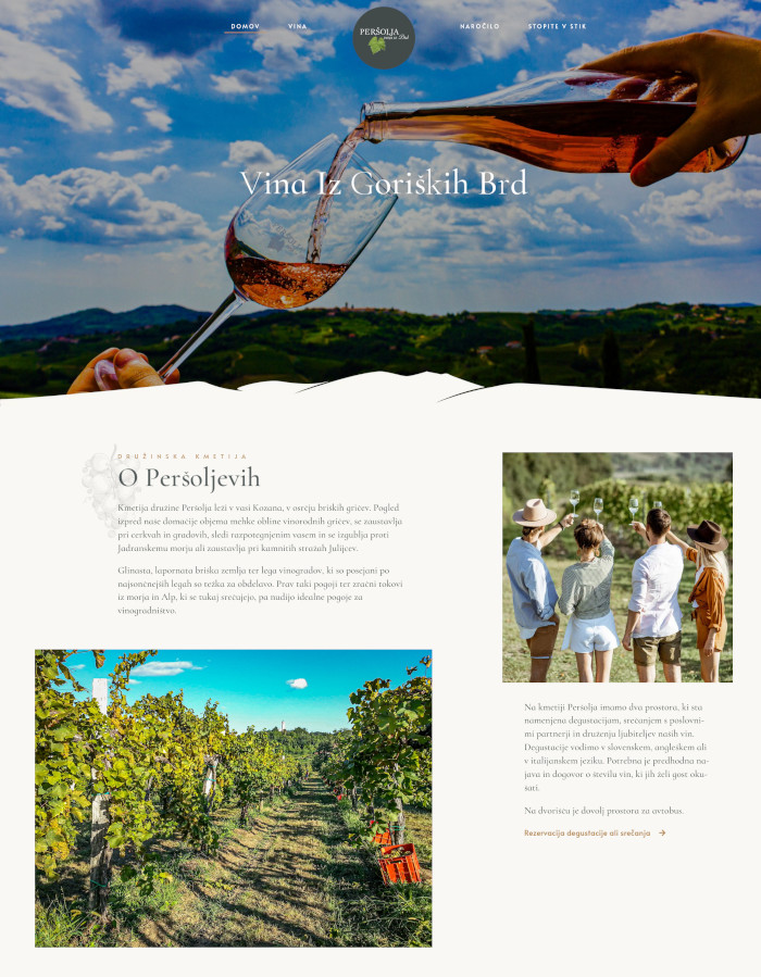 Vinogradništvo Peršolja website preview