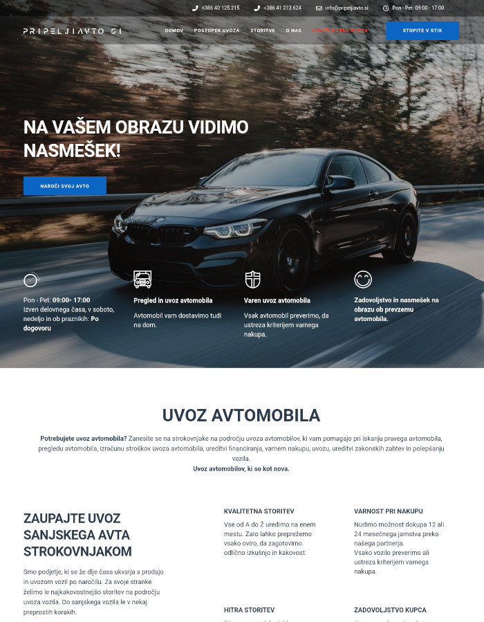 Pripeljiavto.si website preview